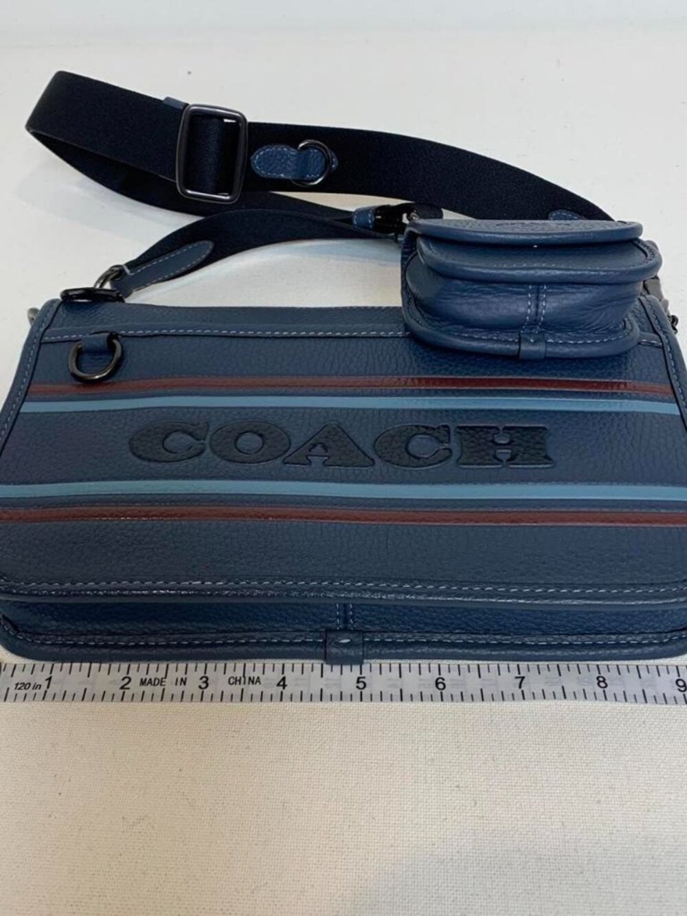Blue pebble leather Coach - Picture 6 of 8